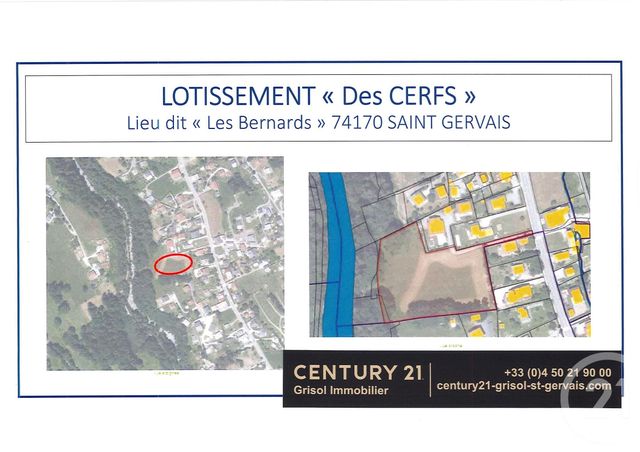 terrain à vendre - 1075.0 m2 - ST GERVAIS LES BAINS - 74 - RHONE-ALPES - Century 21 Grisol Immobilier