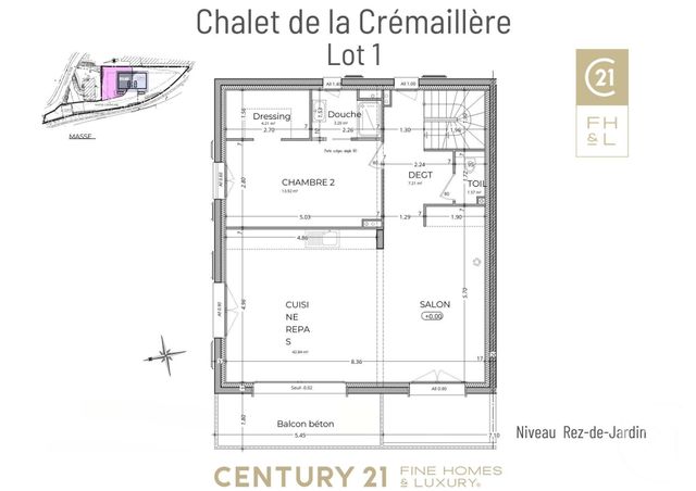 Appartement F6 à vendre - 6 pièces - 161.52 m2 - ST GERVAIS LES BAINS - 74 - RHONE-ALPES - Century 21 Grisol Immobilier