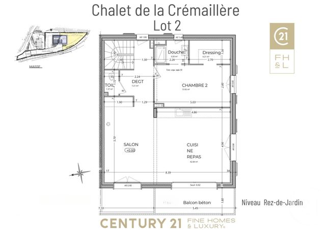 Appartement F6 à vendre - 6 pièces - 161.44 m2 - ST GERVAIS LES BAINS - 74 - RHONE-ALPES - Century 21 Grisol Immobilier